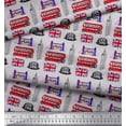 thumbnail image 3 of Soimoi Gray Rayon Fabric London Theme Architectural Fabric Prints By Yard 42 Inch Wide, 3 of 3