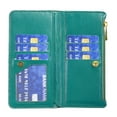 thumbnail image 6 of Nalacover for iPhone 13 6.1 inch Zipper Wallet Case with Magnetic Clasp Flip Folio Kickstand 9 Card Slots Luxury Premium PU Leather and Soft TPU Shockproof with Wrist Strap Cover.Green, 6 of 6