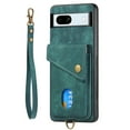 thumbnail image 4 of Nalacover for Google Pixel 7A, Slim Case Wallet with Credit Card Holder, Back Flip Premium Leather Magnetic Clasp Kickstand Wirst Hand Strap Shockproof Cover for Google Pixel 7A, Green, 4 of 7
