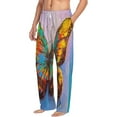 thumbnail image 2 of Balery Men'S Oil Painting Beautiful Butterfly Pants,Sleepwear Pants,Pajama Pants,Pj Bottoms Drawstring And Pockets-Large, 2 of 9