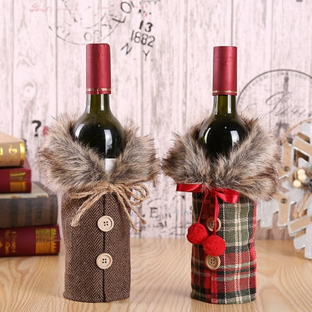 

SUSUchens Christmas Wine Bottle Cover Festive European Design Ornamental Wine Bottle Sleeve for Home Decor Parties Gifts Style A