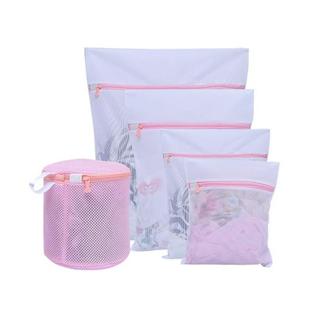 

Set of 5 Mesh Laundry Bags-1 Mini 1 Large 1 Medium 1 Small & 1Bra Laundry Bags Laundry Blouse Hosiery Stocking Underwear Bra Lingerie Travel Laundry Bag