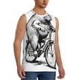 thumbnail image 2 of Fuzoiu Capybara Riding Bicycle Print Men's Sleeveless T-shirt,Sleeveless Tee Shirts,Quick-Dry Athletic Tank Top for Gym, Running, Sports & Outdoor Activities-Large, 2 of 7