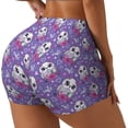 thumbnail image 2 of Kdxio Owl And Flowers Print Workout Shorts for Women Seamless Soft Smooth Gym Yoga Scrunch Active Shorts, 2 of 5