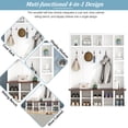 thumbnail image 4 of Harper & Bright Designs Farmhouse Hall Tree with Bench and Hooks , 4-in-1 Coat Rack with Shoe Cabinet , 76.7"H Entryway Tree with Storage and Adjustable Shelves for Living Room , White, 4 of 15
