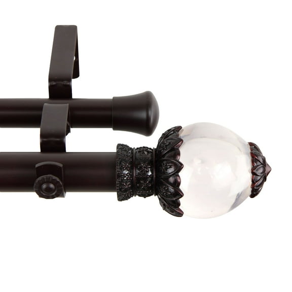 Contemporary Home Living 246.25" Mahogany Brown Solid Contemporary Double Curtain Rod