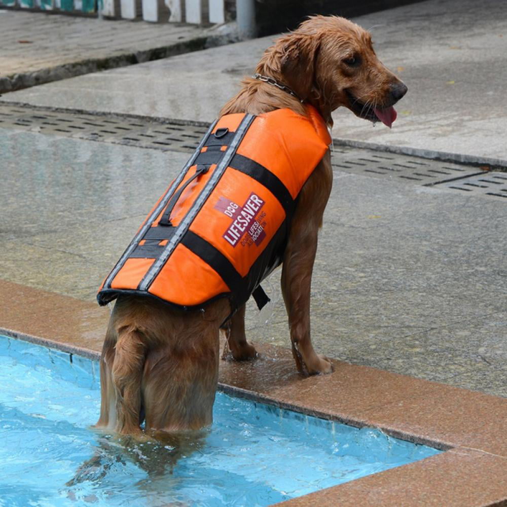Large Size Dogs Middle Dog Lifesaver Preserver Swimsuit for Water Safety at Pool Boating Huret Dog Life Jackets Beach Ripstop Pet Floatation Life Vest for Small 