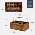 thumbnail image 2 of Best Choice Products Handwoven Silverware Organizer w/ Handle, 5 Compartment Flatware Organizer - Chestnut, 2 of 8