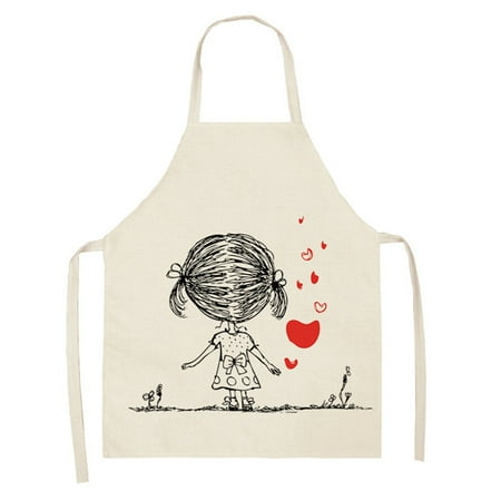 

PRINxy Aprons Clearance 1pc Parent Adult The Valentine s Day Print Linen Family Aprons Family Kitchen
