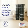 thumbnail image 2 of Homz 6610BKTS.10 10 Gallon Durable Molded Plastic Storage Bin w/ Lid (10 Pack), 2 of 10