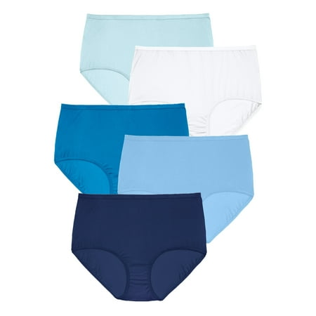 

Comfort Choice Women s Plus Size Nylon Brief 5-Pack Underwear