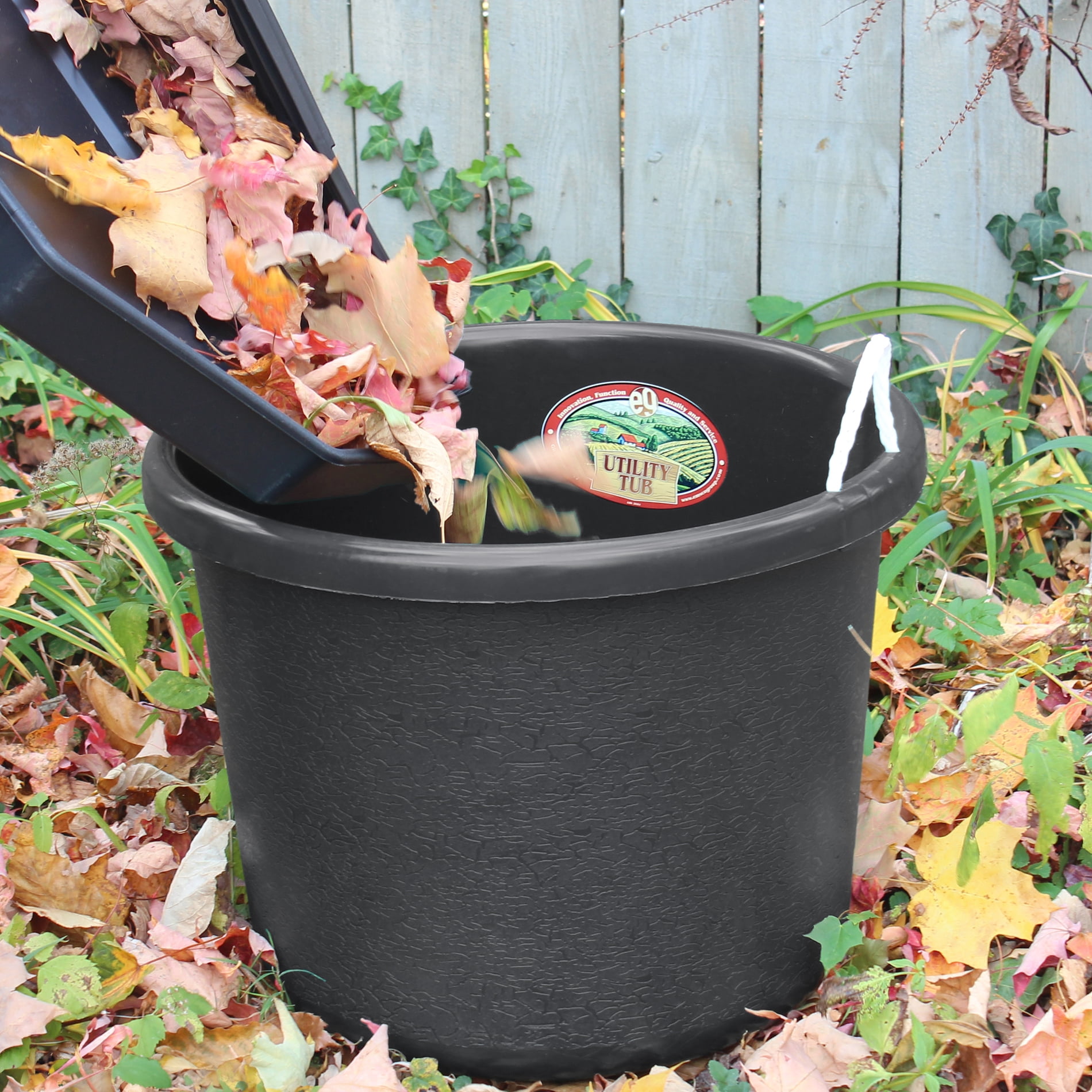 Utility Tub - 17.5 Gallon Bucket - For Maintenance Cleaning Growing and More - Slate