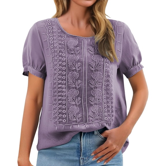 T Shirts For Women Womens Tops Fashionable Casual Solid Color Pleated Cotton And Linen Tops Shirts And T Shirts