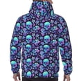 thumbnail image 7 of Sikiie Blue Flower Skull Men's Hoodie, Essentials Hoodie, Sweatshirt, Pullover Hooded Sweatshirt for Men-X-Large, 7 of 7