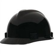 MSA V-Gard Standard Slotted Hardhat Cap w/ Fas-Trac Suspension, Black (2 Units)