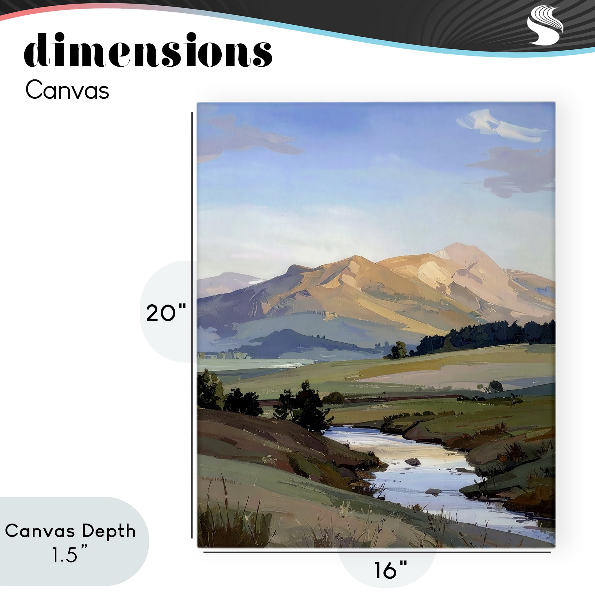 Stupell Industries Across The Valley River Canvas Wall Art, design by Alonza Saunders