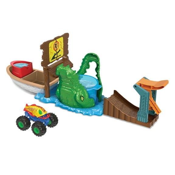 Hot Wheels Monster Trucks Arena Smashers Swamp Chomp Playset with 1 Toy Truck
