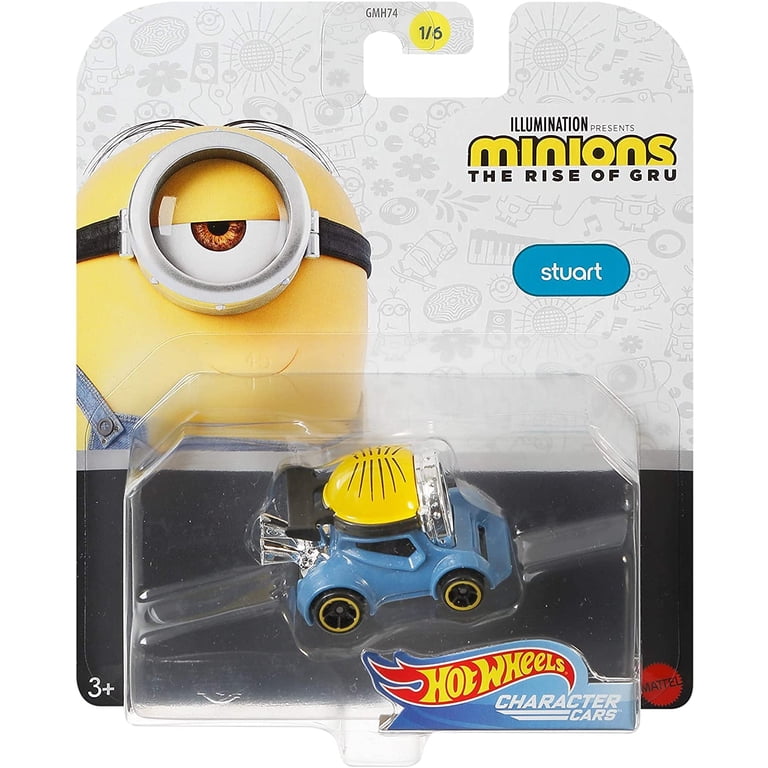HW Character Cars Hot Wheels Character Cars Minions The Rise Of Gru - Complete Set Of All 6 1:64 Scale Diecast Vehicles