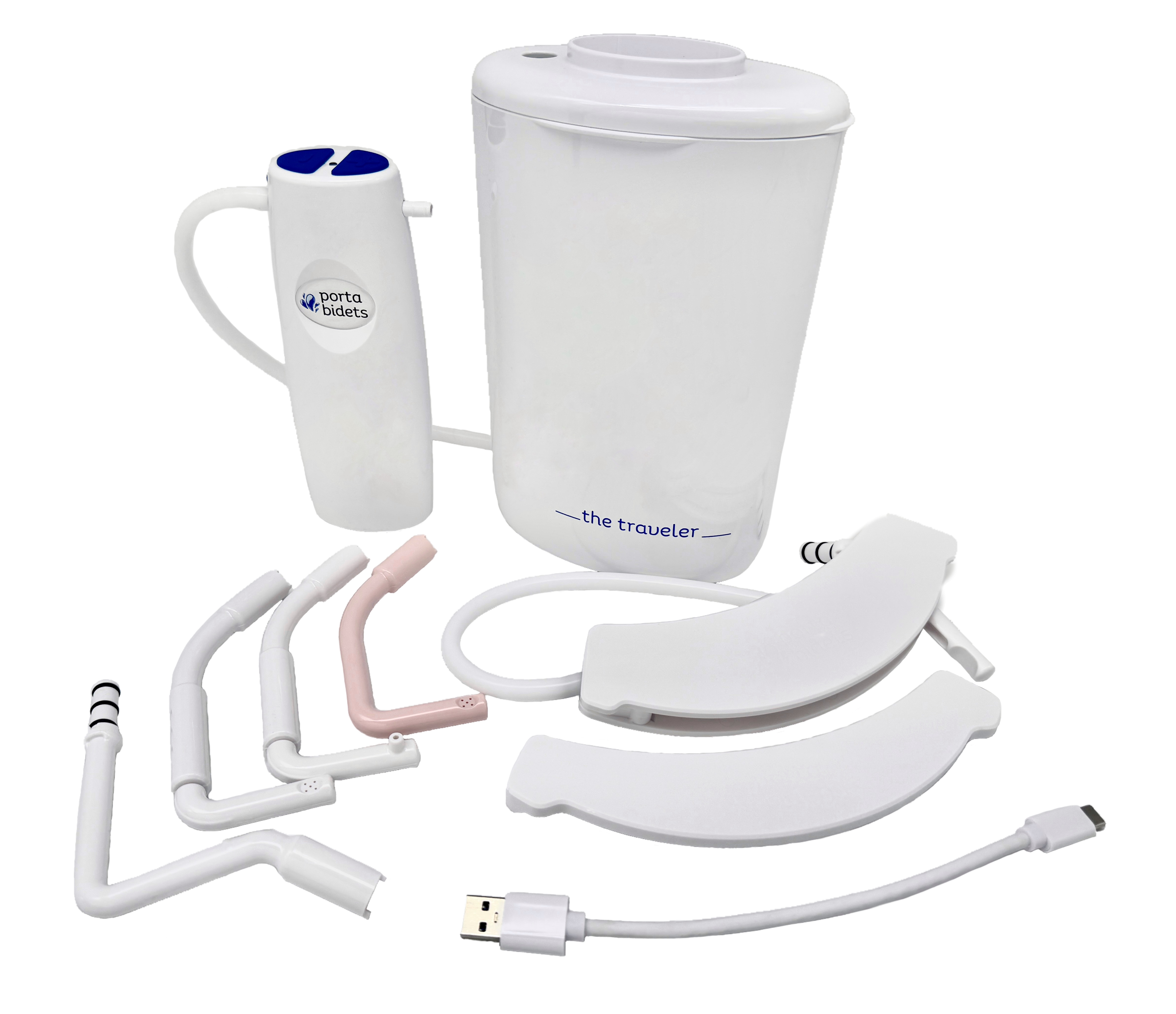 The Traveler by PortaBidets – Portable Rechargeable Travel Bidet | Mounts to Any Toilet | Compact Hygiene Kit for Hotels, Cruises & Gifts for Travelers