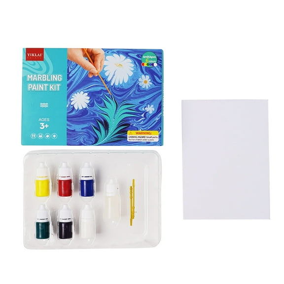 Marbling Painting Kit, Diy Water Creative Art Set 6 Colors 46Ml, Includes Drawing Liquids Sketch Paper Toothpicks For Teens 14  Arts & Crafts Projects