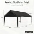 thumbnail image 2 of Pakunoda 10' X 20' Carport Canopy Replacement Cover, Portable Car Garage Shelter Party Top Tent with 34PC Ball Bungees, Grey (Only Cover, Frame Not Included), 2 of 8