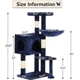thumbnail image 2 of BestPet Cat Tree 37" Tall Cat Tower Kitten with Scratching Posts and Perches Indoor Activity Center for Cats (Navy Blue), 2 of 7
