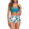 thumbnail image 1 of Mujer Trajes de baño de Envoltura Cruzada Bikini de Vendaje con Volantes, con Cintura Alta de Dos Piezas Verde del valle XL Verde del valle XL Xishao ropa, 1 of 2