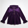 thumbnail image 4 of DHFJKG Velvet Hoodies For Women Ruffle Long Sleeve Button Pullover Sweatshirt Casual Fall Clothes, 4 of 4