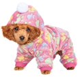 thumbnail image 1 of Autumn Winter Pet Clothes Jump Suit Warm Pajamas Clothing for Dogs Cats Small Animals Rose Red Dog Paw L, 1 of 4
