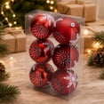 thumbnail image 6 of 6 Pack 3 Inch Red Christmas Decorative Ball Ornaments, Hanging Pendant Bauble for Xmas Tree Wedding Holiday Party Festival Home Decor, 6 of 6