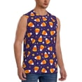 thumbnail image 2 of Fotbe Candy Corn (2) Men's Camiseta sin Mangas Estampada para Hombres, Playera Casual para Gimnasio, Entrenamiento, Playa-Medium, 2 of 7