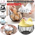 thumbnail image 3 of Creative Egg Baskets, Egg Basket with Lid and Ceramic Handles, Snack Fruit Container Kitchen Hen Decor, Storage Basket, 3 of 5