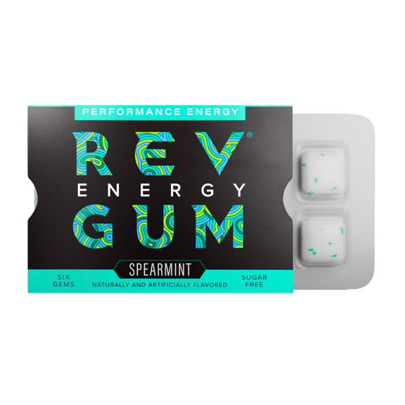 Rev Gum Sugar Free Spearmint Energy Gum, 6 Pieces