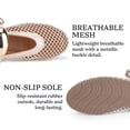 thumbnail image 3 of BERANMEY Women's Breathable Closed Toe Mesh Sandals Lightweight Comfort Flats with Metal Chain Detail Casual Walking Shoes for Beach and Holiday, 3 of 7