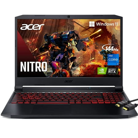 Acer Nitro 5 Premium Gaming Laptop, 15.6 inch FHD 144Hz IPS Display, Nvidia GeForce RTX 3050 Ti 4GB GDDR6, 11th Intel 8-Core i7-11800H(Beat Ryzen 7 5800H), Windows 11 Home(32GB|1024GB SSD) Black