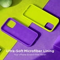 thumbnail image 5 of Designed for iPhone 15 Pro Case, Silicone Ultra Slim Shockproof Protective Phone Case with [Soft Anti-Scratch Microfiber Lining], 6.1 inch, Neon Purple, 5 of 11