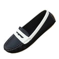thumbnail image 2 of Miluxas Women's Classic Comfort Leather Penny Loafers Casual Slip-Ons Lightweight Walking Flats Driving Boat Shoes Black 6(37), 2 of 9