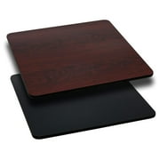 TiaGOC 3 Pack 24'' Square Table Top with Black or Mahogany Reversible Laminate Top