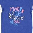 thumbnail image 4 of Inktastic Pink or Blue, Big Brother Loves You Footprints and Heart Boys Baby Bodysuit, 4 of 5