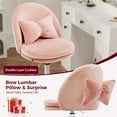 thumbnail image 4 of CloudRest Pro Vanity Chair with Back & Wheels, Adjustable Swivel Velvet Stool for Bedroom, Home Office, Pink, 4 of 10