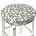 thumbnail image 3 of Xecao's White Popcorn Print Stool Covers offer stylish, washable protection for PU round bar stools, perfect for home or commercial use., 3 of 7
