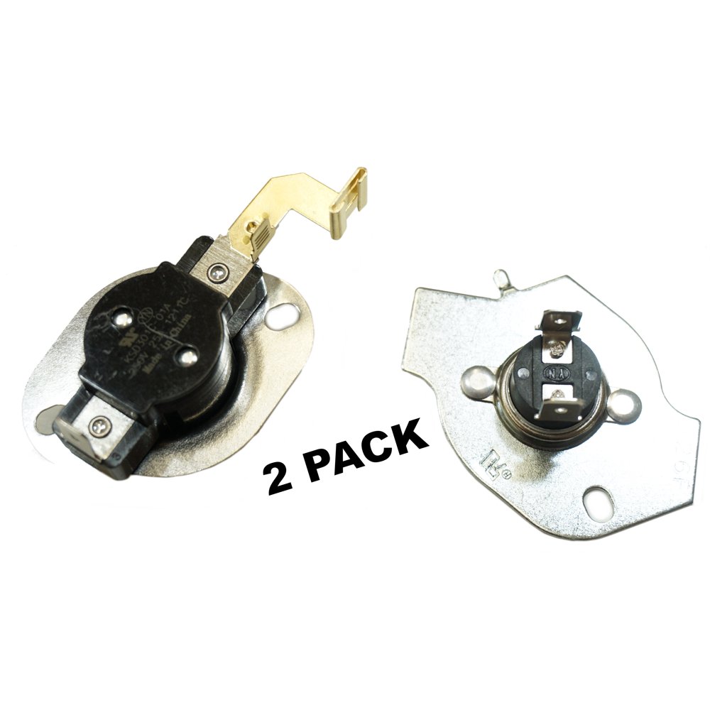 2 Pk, Clothes Dryer Thermostat Kit for Whirlpool, Kenmore, 3977767 and