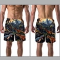 thumbnail image 3 of luoweisi Men's Beach Shorts Quick Dry Swim Trunks with Mesh Lining Cartoon Dinosaur L, 3 of 5