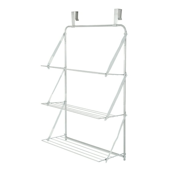 Mainstays 3-Tier Steel over-the-Door Towel Clothes Drying Rack, Silver