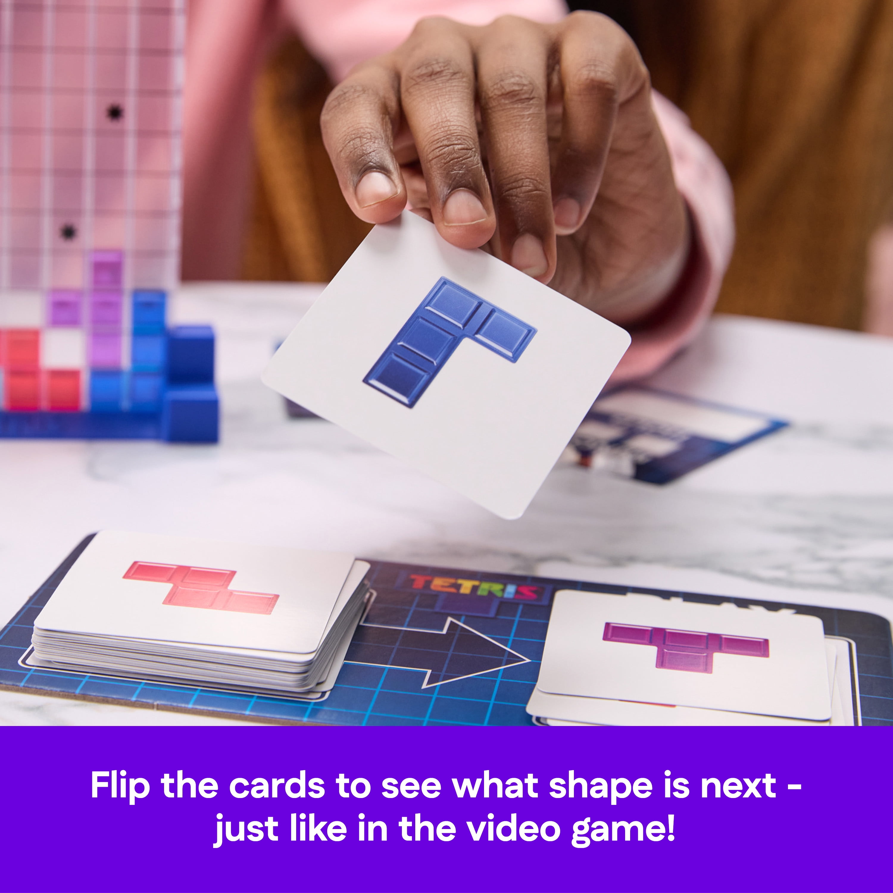 Spin Master Games, Tetris: The Board Game, Play the Classic Puzzle Game Tetris in Real Life, Multiplayer Head-to-Head Puzzle Challenge for Kids, Adults & Family, 2-4 Players, for Ages 8 & Up