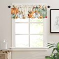 thumbnail image 3 of Green Orange Fall Kitchen Valances for Windows 42x12 Inch Kitchen Curtains Valances Rod Pocket Pumpkins Botanical Thanksgiving Retro Bathroom Window Valances for Window Treatment Decor, 3 of 6