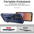 thumbnail image 6 of for Samsung Galaxy A34 5G Case with Slide Camera Cover HD Screen Protector [ Grade 16ft. Drop Tested] Ring Holder Kickstand Protective Phone Case for Samsung Galaxy A34 5G, Navy Blue, 6 of 16