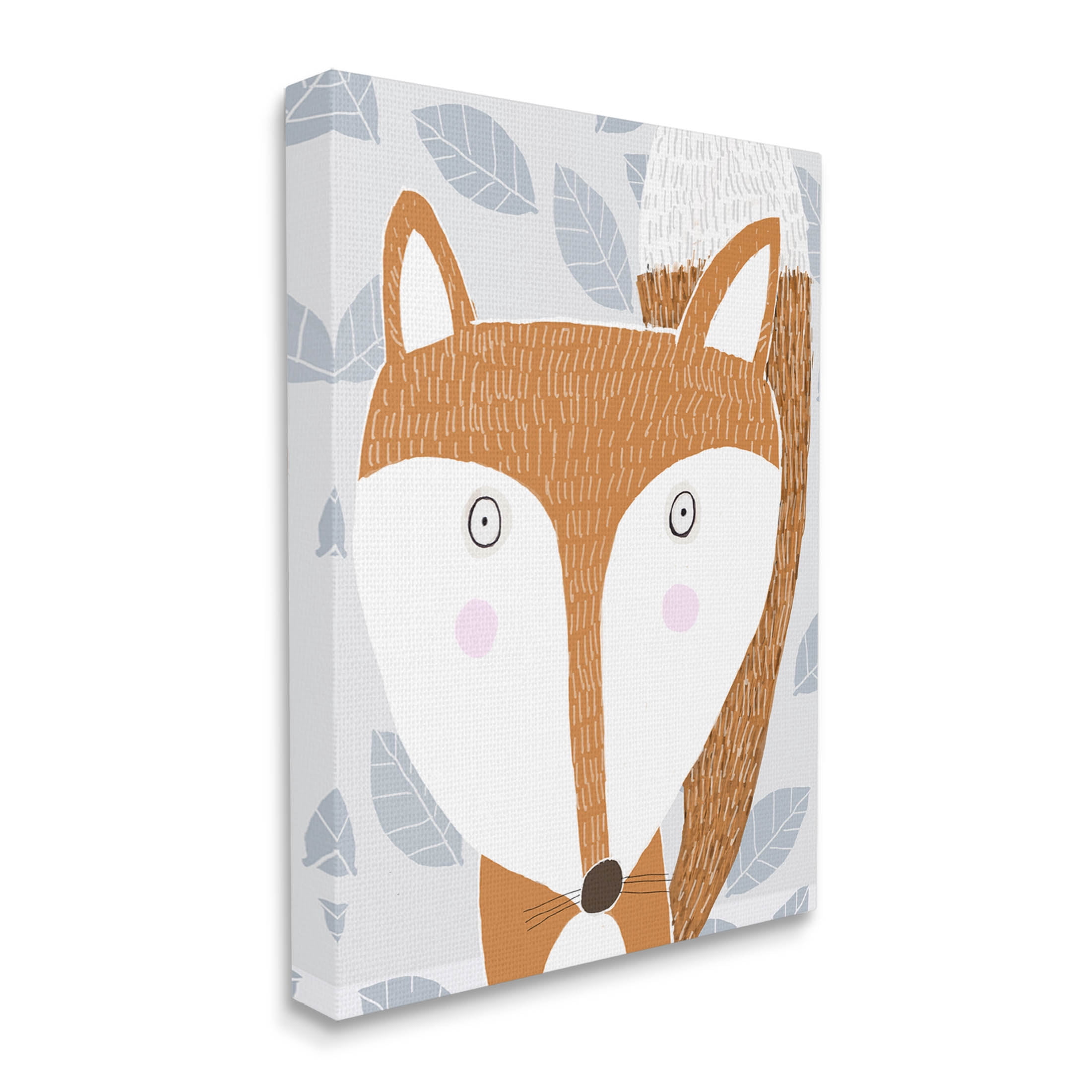 Stupell Industries Woodland Fox Leaf Pattern Graphic Art Gallery Wrapped Canvas Print Wall Art, Design by Carla Daly