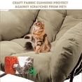 thumbnail image 5 of LFCREATOR Papasan Rocking Chair Indoor & Outdoor,Oversized Patio Rocking Chairs with Padded Cushion& Pillow for Bedroom, Garden, Patio，Khaki., 5 of 8