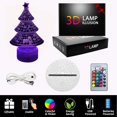 thumbnail image 4 of 3D Illusion Night Light for Christmas, CHRISTMAS TREE MERY CHRISTMAS Best Gift Idea for Friends & Family-Cool Home Office Bedroom Decor with Touch Sensor 16 Color Mode, 4 of 7